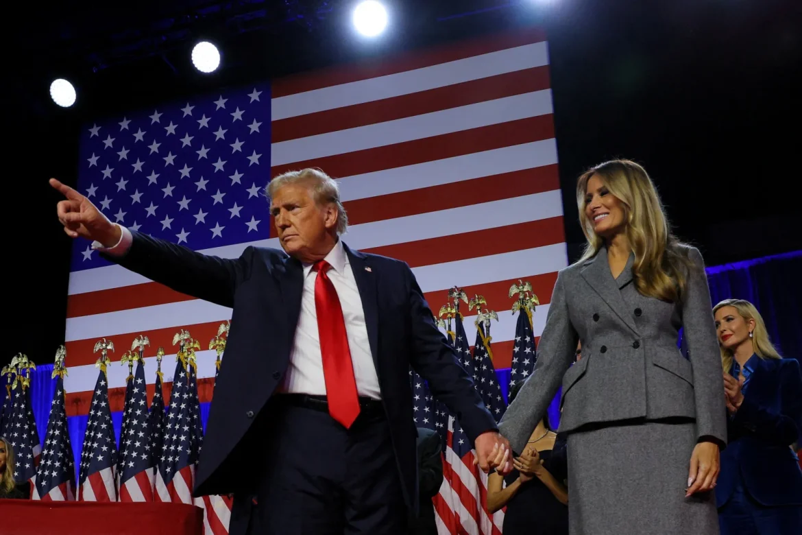 U.S. President-elect Donald Trump gesturing at supporters in West Palm Beach, Florida, November 2024 Brian Snyder / Reuters
